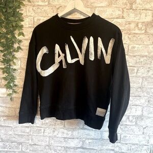 CALVIN KLEIN Performance Graffiti Spray Paint Crew Sweatshirt‎ Size M